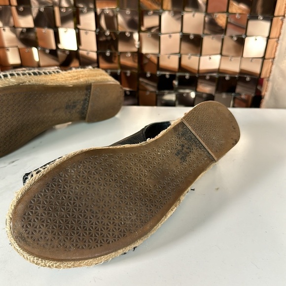 FRANCO Sarto Leather Espadrille Wedge Open Sandal Size 6M - Picture 10 of 11